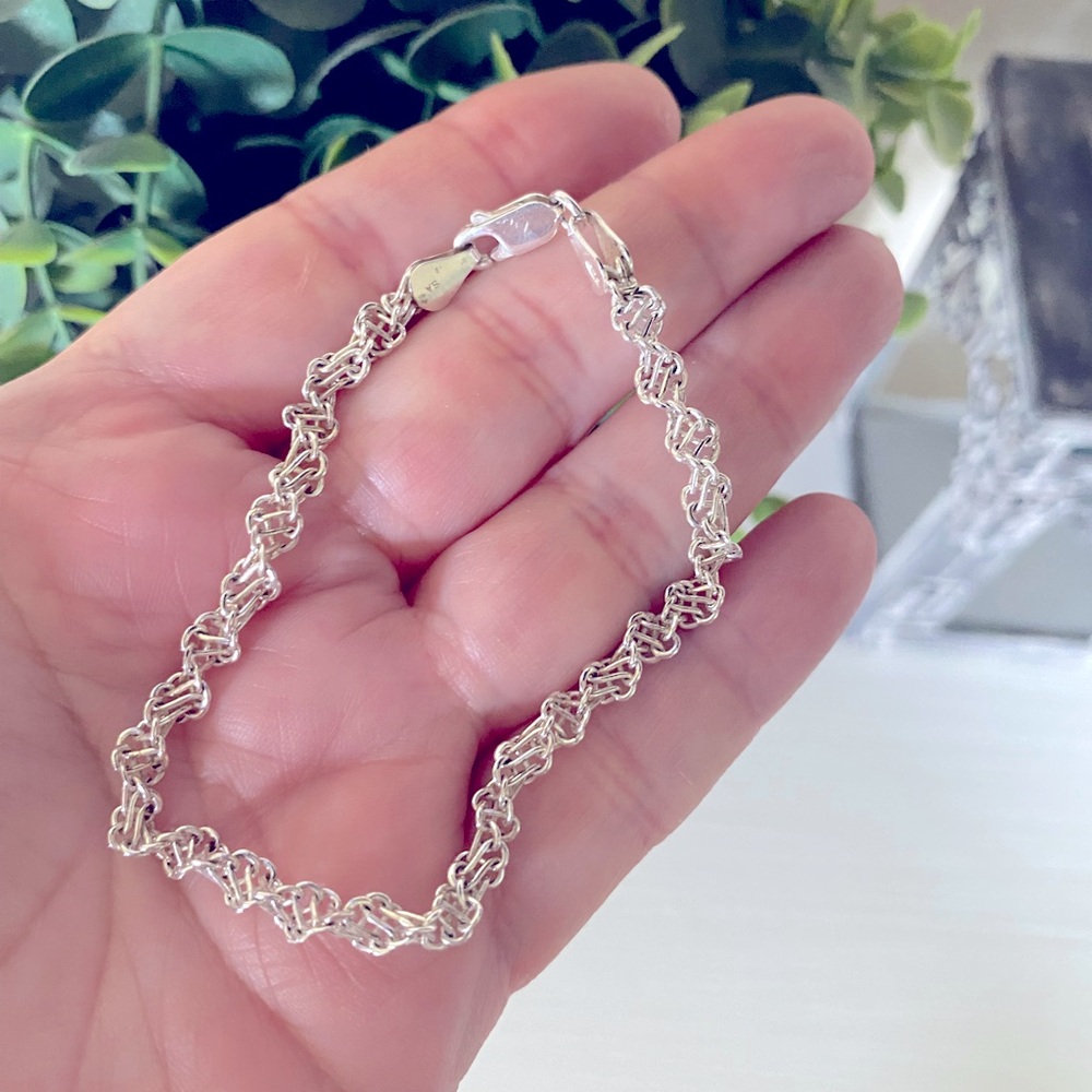 Vintage 925 STERLING SILVER Salerno Italy link Bracelet